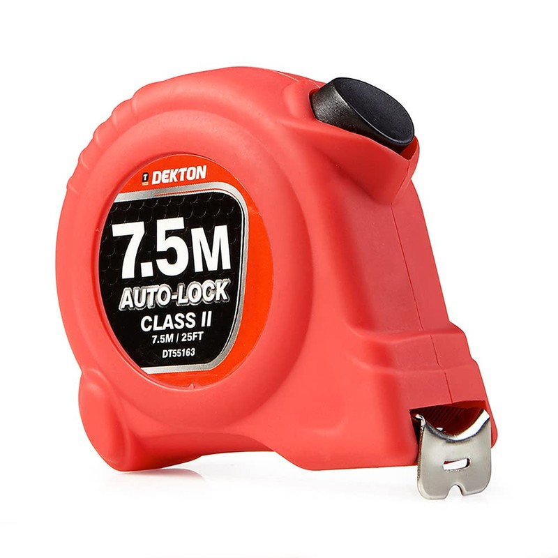 Dekton Hi Vis Green Soft Grip Autolock Tape Measure 7.5m