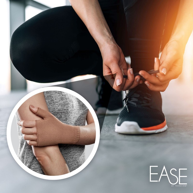 Ease Opaque Lymphedema Gauntlet - Small - Sand - 30-40