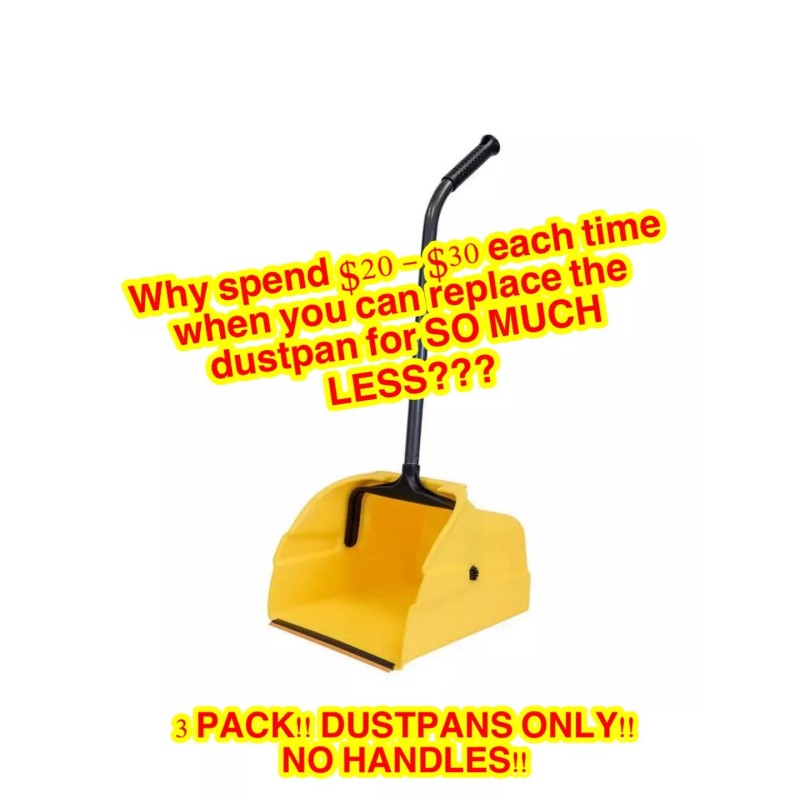 Quickie (3 PACK) Yellow Replacement Jumbo Plastic DUSTPANS ONLY -