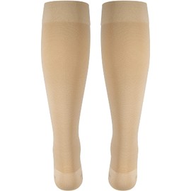 Nuvein Compression Socks for Women and Men, Medical Support Stockings, Beige (Closed Toe), 3X-Large (20-30 mmHg)