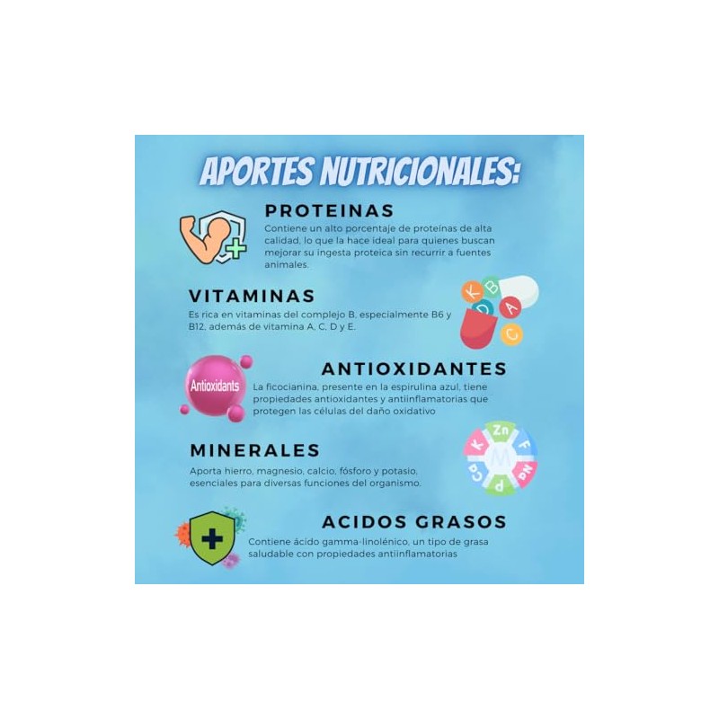 Metacaps Alga Espirulina Azul 180 Capsulas