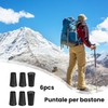 Esshogo Pack of 6 Rubber Buffer Trekking Poles, Pole Tip,