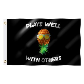 3x5 Inverted Pineapple Garden Flag Banner - Pineapple Street Decor - Inspirational Wall Decor - Matches well with Other Pineapple Flags - Funny Indoor Flags for Guys and Girls - Travel Wall Decor