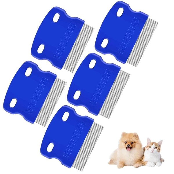 BRANDED 1/5 Pack Flea Lice Comb,Stainless Steel Dog Cat Grooming