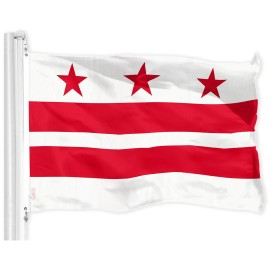 UD_G128 Combo Pack: USA American Flag 3x5 Ft 150D Printed Stars &Washington DC Flag 3x5 Ft 150D Printed