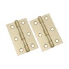 Infinity Decor 3 Inch (75mm) Satin Brass Butt Hinges Pair