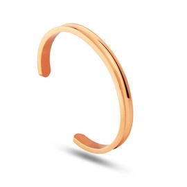 NewChiChi Grooved Cuff Bangle, Stainless Steel, Highly Polished Jewellery Bracelet for Women, Stainless Steel