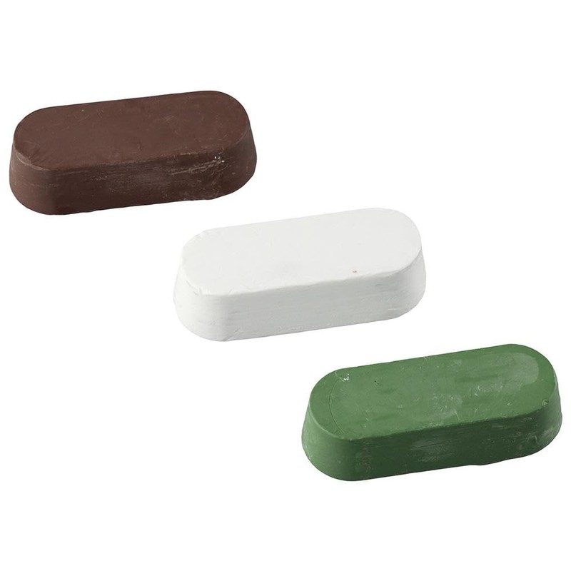 Fudeshe Polishing Cutting Compounds 3Pcs Total 3 Oz. Solid Green/White/Brown