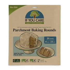 If You Care Parchment Paper Rounds for Baking Cakes, Pies, Tarts – Pack of 24 Circle Liners - Unbleached, Chlorine Free, Greaseproof, Silicone Coated – 9 Inch Diameter