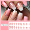 Pink Gradient White Burst Press on Nails Fake Nails Medium