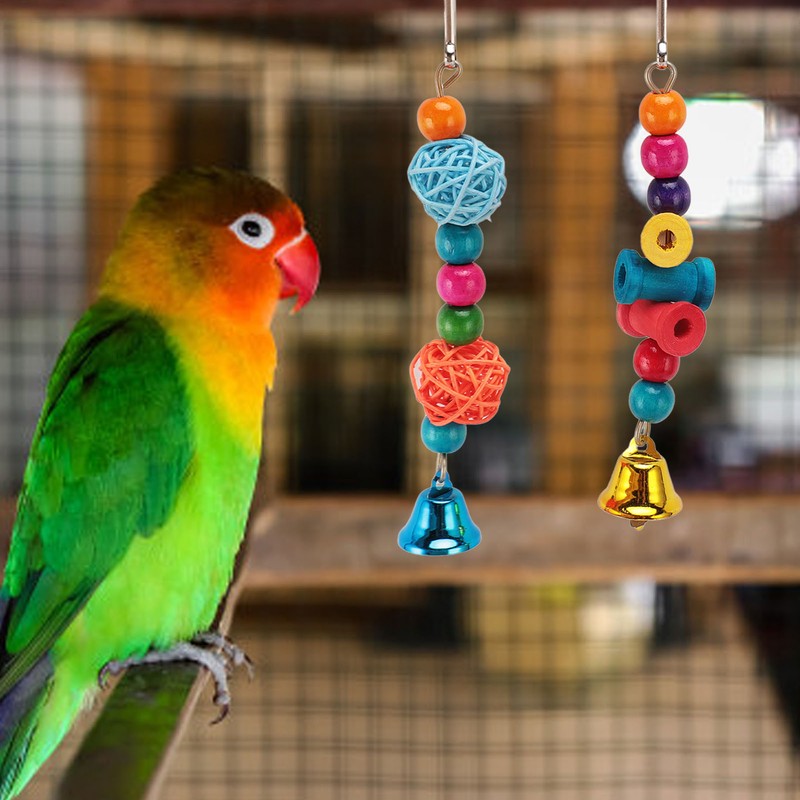Bird Toy Set Colorful Boredom Relief Chewing Climbing Parrot Swing