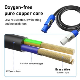 PowerCon Power Cable AC PowerCon Input to PowerCon Output 12AWG 3 Pin Power Extension Cable for LED Screen Beam Moving Head Light, Stage Light Power,Audio Video Equipment and More-3FT