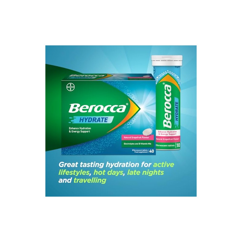 Berocca Hydrate - Electrolytes for Fast Hydration & B Vitamins,