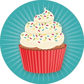 144 Colourful Cupcakes 30mm School Reward Stickers for Teachers or Parents