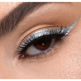 DekRion Liquid Eyeliner Pen, Waterproof Eyeliner Long-lasting Eyeliner, Metallic-Eyeliner Easy To Use, White Black Red Brown Purple Colorful Eyeliner (Silver)