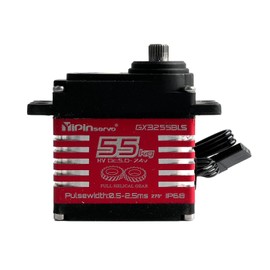55kg Brushless Waterproof IP68 RC Digital Servo, High Torque, 7.4V Motor Helical Gear Angle-Controlled 180/270 /360 Degree Robot Servo for 1:8 1:10 TRX6 Scx10 RC Crawler (270 Degree)