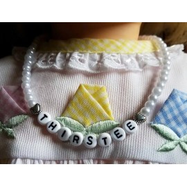 handmade Thirstee Walker NAME NECKLACE SET Handmade fits 27" Horsman Thirstee Doll