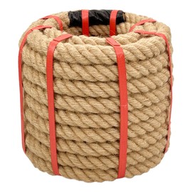Chmentnanza Hemp Rope - 1 Inch x 50 Ft Jute Rope, 900 Lbs Tensile Strength, Ideal for Tug of War, Deer Hunting, Nautical, Crafts, Swing, Beige | Chmentnanza
