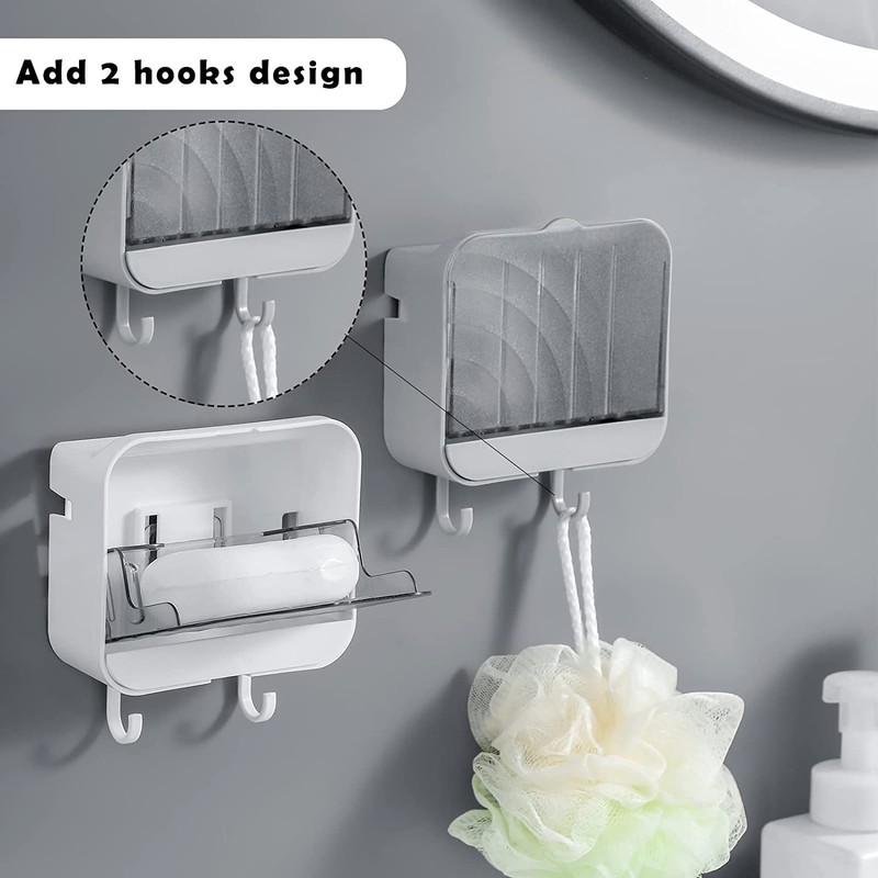 PENGQIMM 2 Pcs Soap Dish,Soap Box Holder,Soap Holder,Bar Soap Holder