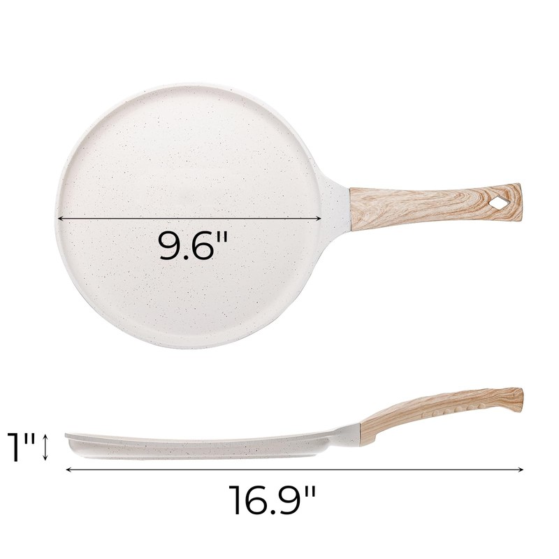 Hiceeden Nonstick Crepe Pan with Spreader, 10-Inch Tortilla Pan with