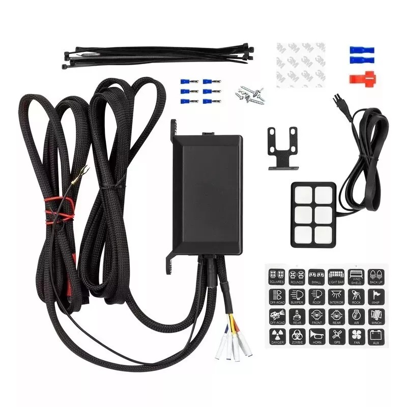 Pilot Automotive 6 Gang Universal LED Switch Panel System Push