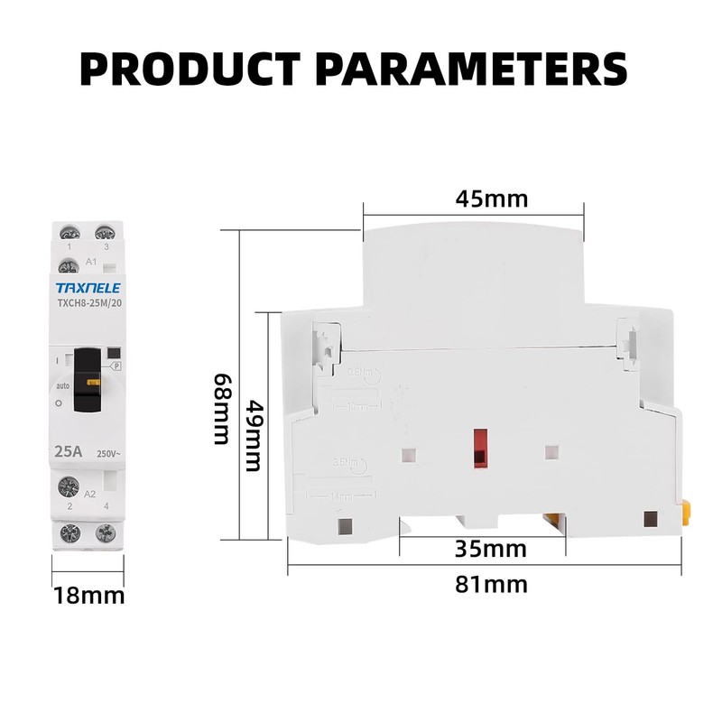 Din Rail Household Modular Manual AC Contactor 220v 230V Single