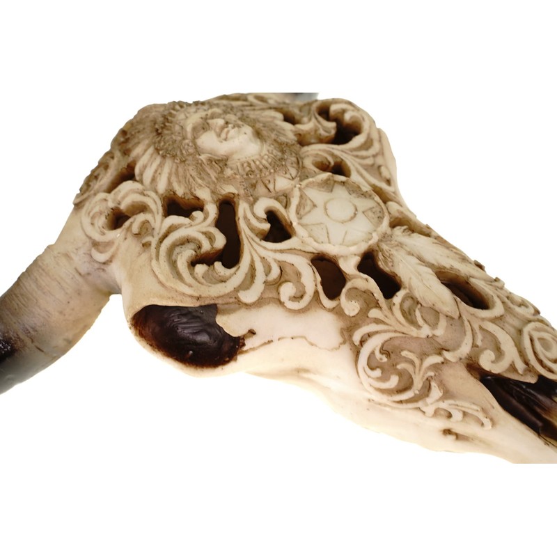 Schädel Stier edles indianisches Design 30 x 30 x 9