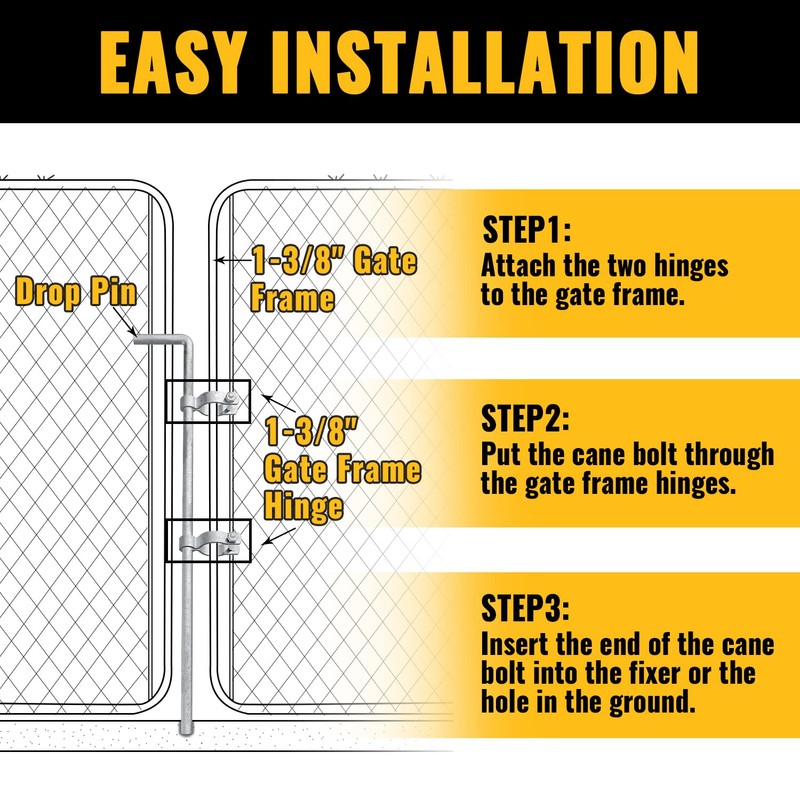 VIVIDA Gate Drop Rod 36 inch, Chain Link Drop Rod,