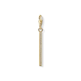 Thomas Sabo Women's 925 Sterling Silver Charm Vertical Bar Gold Club Yellow Gold Plating Pendant 1577-414-14