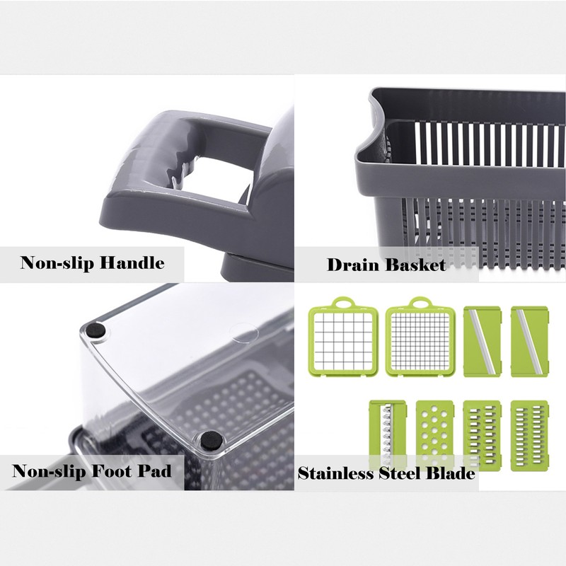 12 in 1 Multifunctional Vegetable Chopper Manual Chopper with Container