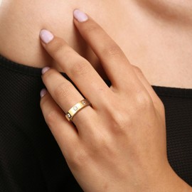 LEONIDS Moissanite Rings for Women - 925 Sterling Silver 14K Plated Gold Rings for Women Non Tarnish D Color VVS1 Clarity Eternity Promise Band Engagement Wedding Birthday Jewelry Gifts for Her 8.5