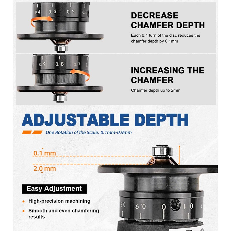 SI FANG Portable Pneumatic Chamfer Tool, for Metal Chamfering Deburring