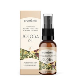 aromáma - Jojoba Oil 50ml - Simmondsia Chinensis Cold Pressed Oil - For Skin & Hair - Fast Absorbing - Sensitive Skin - Dry Hair - Stretch Marks - Makeup Cleaner - Aromatherapy
