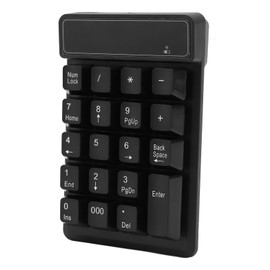 2.4G USB Numeric Keypad 19 Keys U Type Portable Mini Low Noise Number Keyboard for Accountancy Finance Banking Black