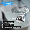 Bathtub Drain Stopper with Hair Catcher, Pop Up Tub Stopper