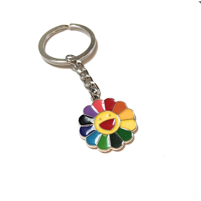 Enamel Smiley Face Sunflower by Murakami Keychain