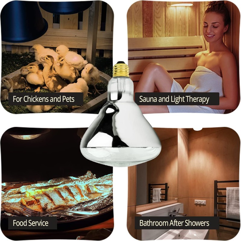 250 Watt Heat lamp Bulb for Bathroom R40 Incandescent Shower
