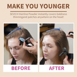 (Medium brown) - Instantly Hair Shadow - Sevich Hair Line Powder, Quick Cover Grey Hair Root Concealer with Puff Touch, 4g Medium Brown
