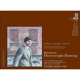 Strathmore 400 Series Heavyweight Drawing Pad, Medium Surface, 18" x 24", White,