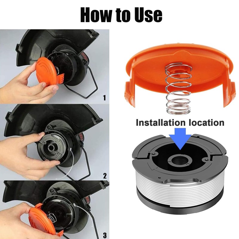 3 PCS Black And Decker Strimmer Spool, Strimmer Spool for