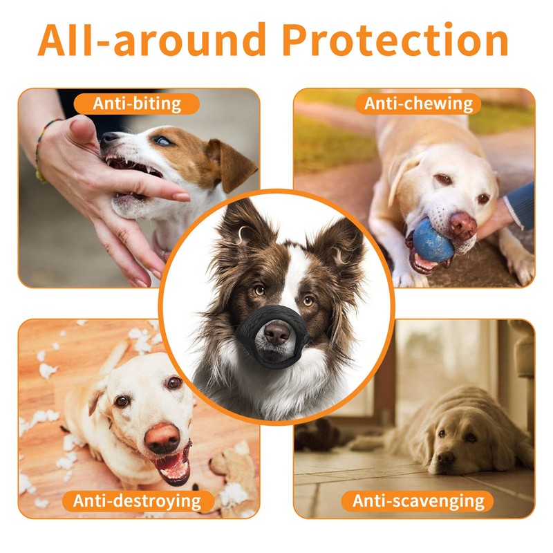 YAODHAOD Muzzle for Dogs, with Rounded Mesh Loop, Breathable Dog