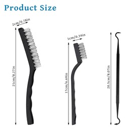 10 Pieces Wire Brush Set & Pick Kit, Metal Rust Remover Brushes Nylon Brass Steel Brush and Ploymer Metal Picks for Cleaning Welding Slag and Rust, 7/9 Inches