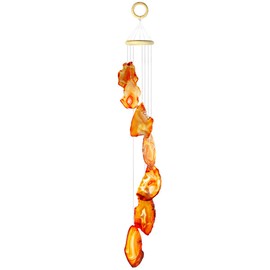 mookaitedecor Red Agate Slices Wind Chimes for Home Garden Decoration 28-33 Inches