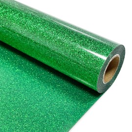 Green Glitter Heat Transfer Vinyl 12" x 8 ft HTV for Shirts, Glitter HTV for All Cutter Machine - Easy to Cut & Weed for Heat Vinyl Design (Green)