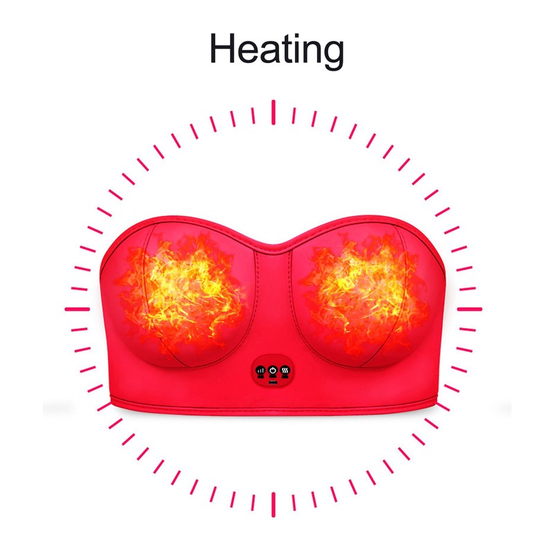 Breast Massage Machine Hot Compress Vibration Wearable Chest Massage Device