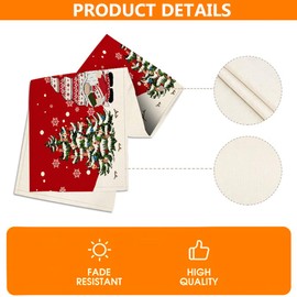 CJWLKJ Linen Christmas Table Runner 72 Inches Long, Red Santa Claus Christmas Tree Table Runners, Seasonal Winter Xmas Holiday Kitchen Dining Table Decoration for Indoor Outdoor Home Party Decor