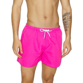 LINMYZAI Pink Men's Swim Trunks 5" Quick Dry Bathing Suit Mens Sports Beach Shorts with Mesh Lining L
