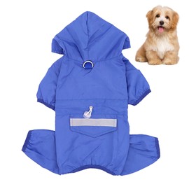 Fayemint Raincoat for Dogs, Dog Raincoat with Hood, Adjustable Raincoat for Dogs, Adjustable, for Dogs of Different Sizes and Shapes (Blue)