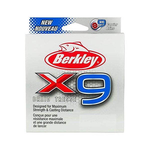 Berkley x9 Braid Superline, Crystal, 65lb test | 80 lbC | 36.3kg, 328yd | 300m Fishing Line, Suitable for Freshwater and Saltwater Environments