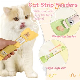 bobknow 8pcs Pet Food Suppliers Can Set, 6pcs Cat Can Opener and Cat Food Can Covers Lids plus 2pcs Cat Strip Feeder, Cat Spoons for Wet Food,for Pets Dogs Cats